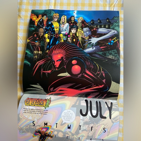 RARE‎ X-Men 1997 Comic Art Poster calendar - Picture 3 of 4